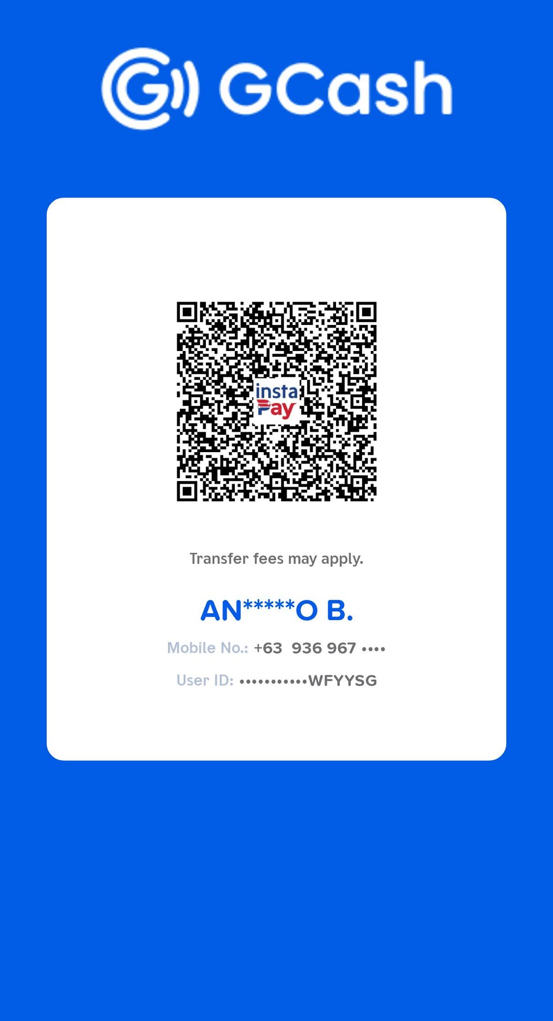 GCash QR code for A***** B*